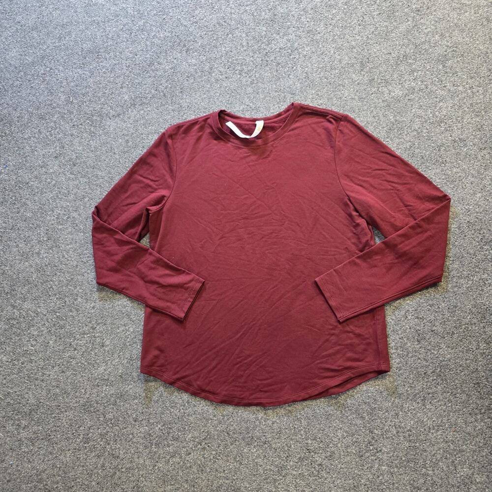 Lululemon Top Women Size 10 Red Burgundy Love Long Sleeve Crew Neck Casual Basic